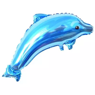 Yunus Balığı Mavi Folyo Balon